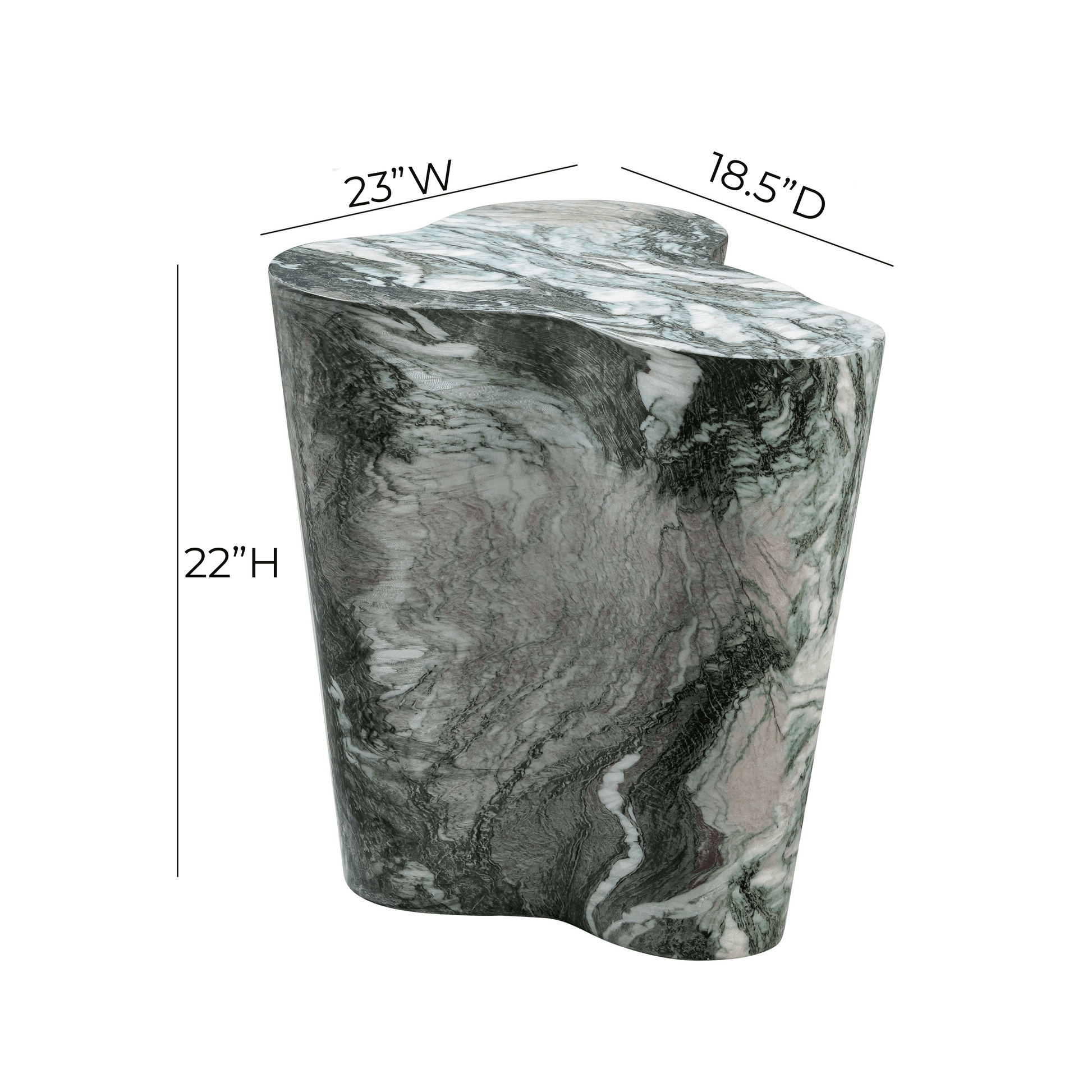Slab Concrete Indoor/Outdoor Side Table (18"-22") - Grey Marble / Tall - Image 5