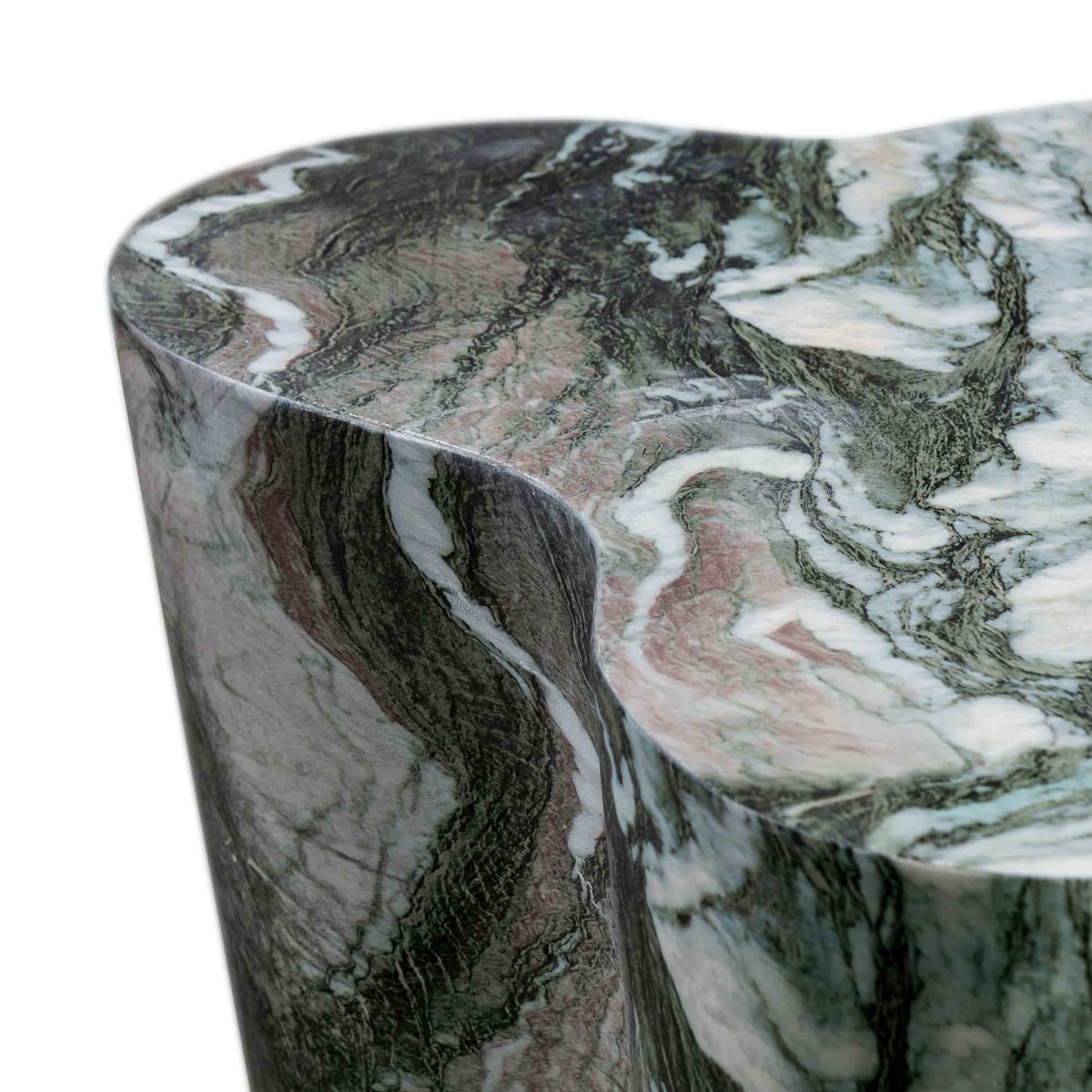 Slab Concrete Indoor/Outdoor Side Table (18"-22") - Grey Marble / Tall - Image 4