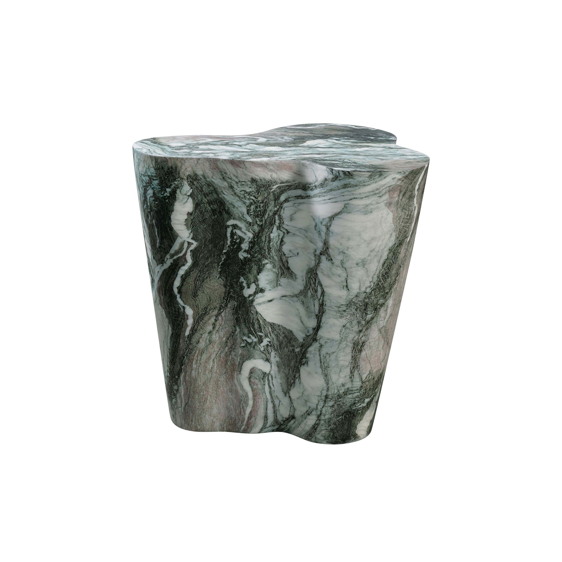 Slab Concrete Indoor/Outdoor Side Table (18"-22") - Grey Marble / Short - Image 1