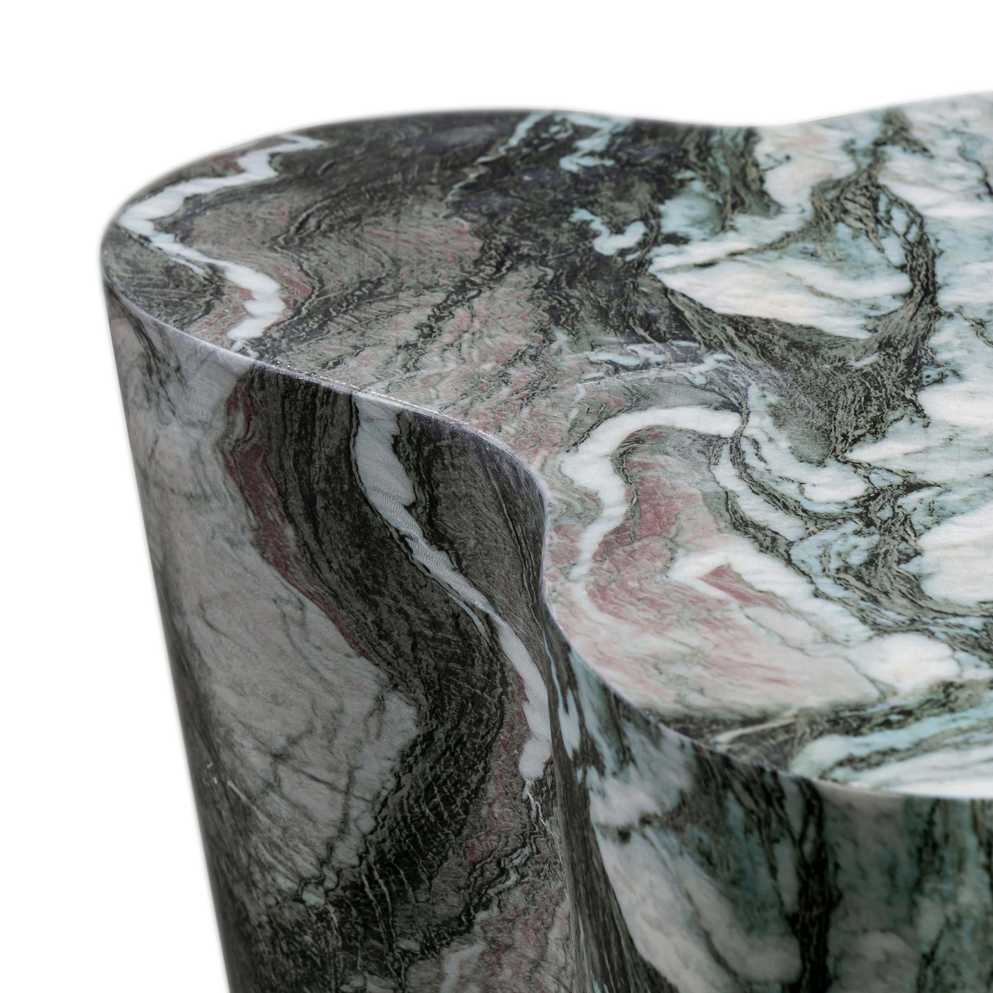 Slab Concrete Indoor/Outdoor Side Table (18"-22") - Grey Marble / Short - Image 5
