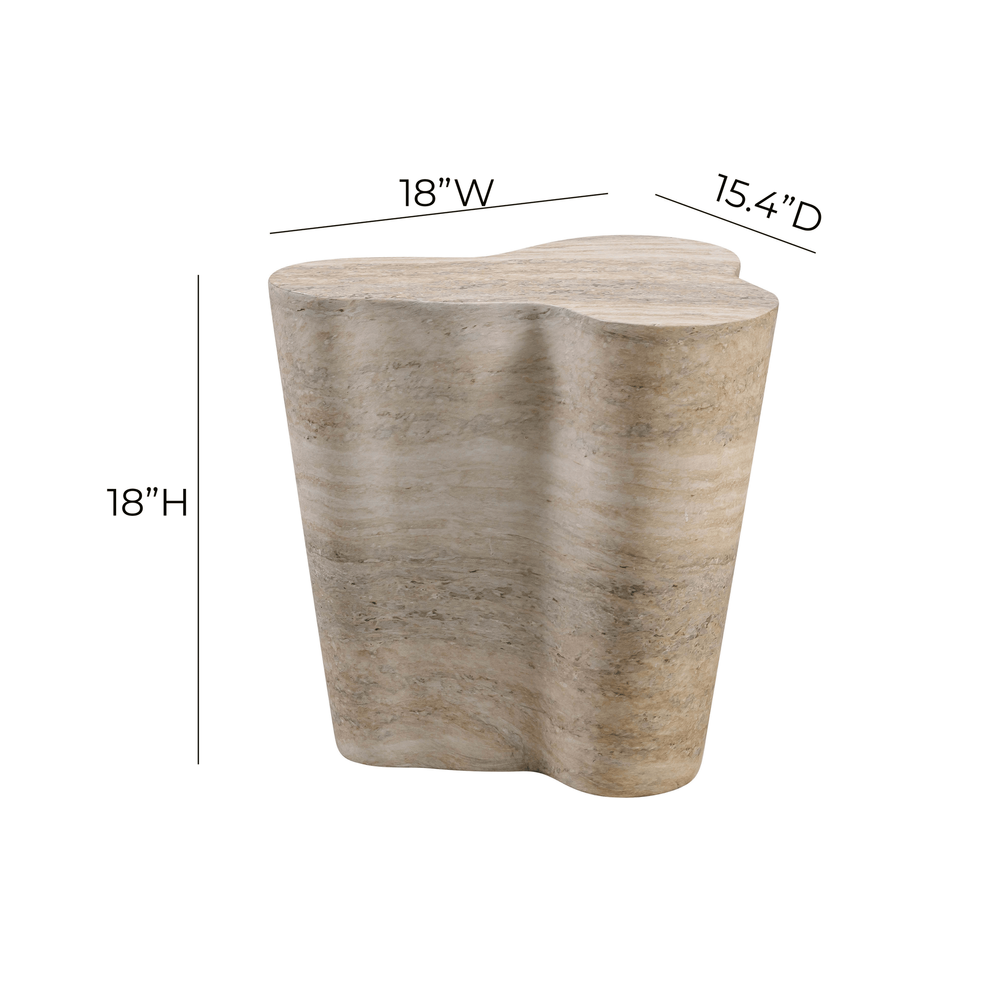 Slab Concrete Indoor/Outdoor Side Table (18"-22") - Travertine / Short - Image 6