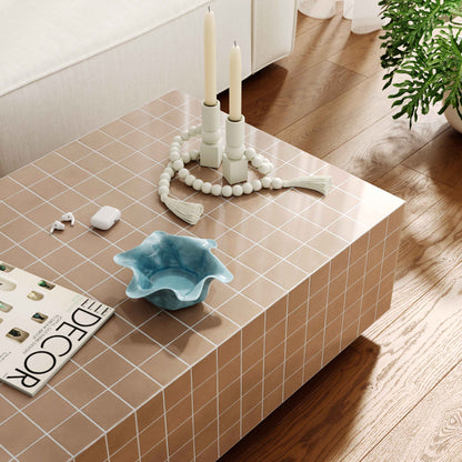 Mixie 39" Tile Indoor/Outdoor Coffee Table - Taupe - Image 1