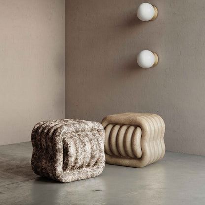 Love Knot Concrete Indoor/Outdoor Accent Stool - Travertine - Image 1