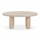 Amora Faux Travertine Indoor/Outdoor Round Accent Table (26"-32") - 32" - Image 4