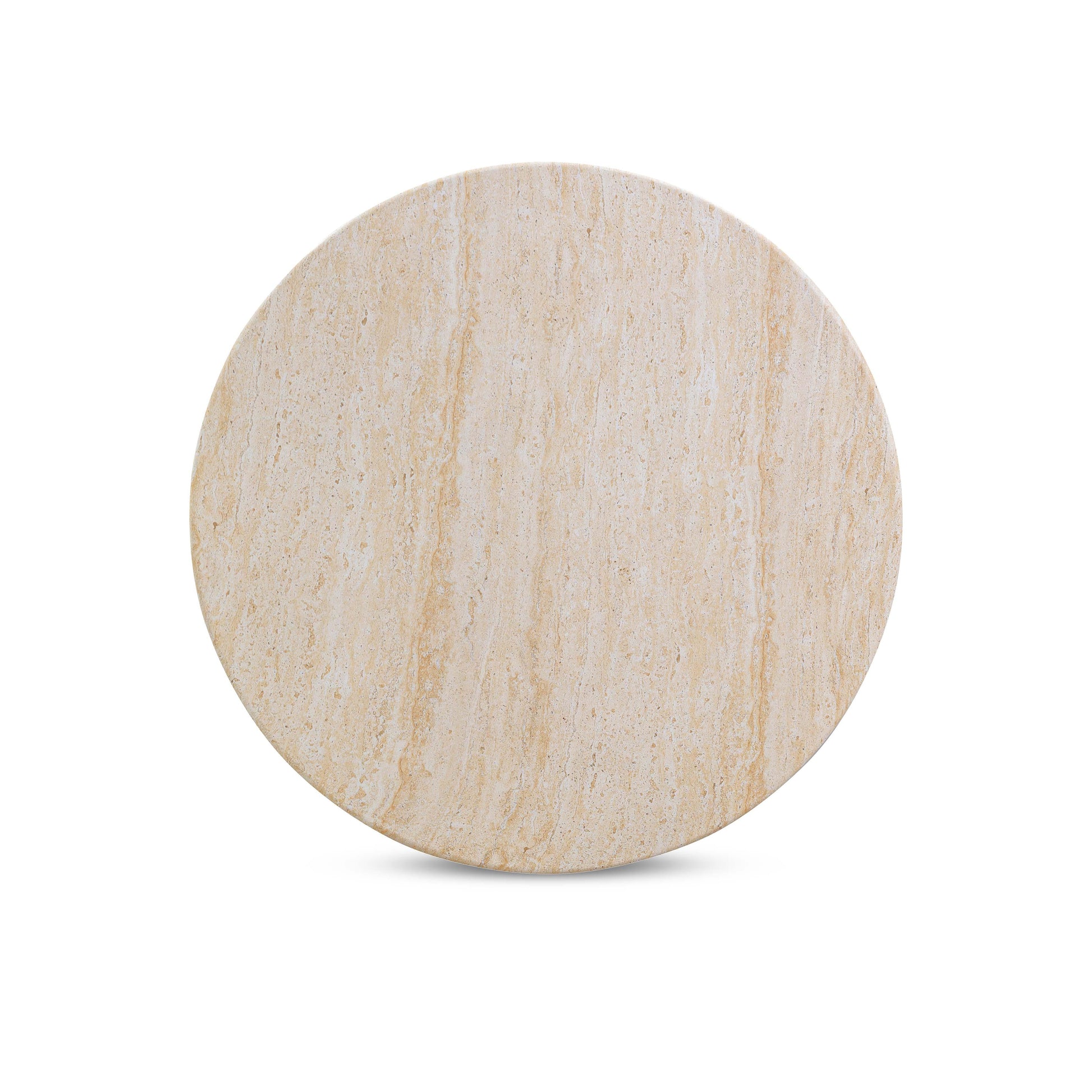 Amora Faux Travertine Indoor/Outdoor Round Accent Table (26"-32") - 32" - Image 6