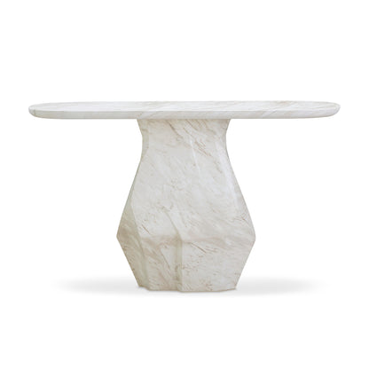 Esme 54" Faux Marble Indoor/Outdoor Long Console Table - Default Title - Image 2