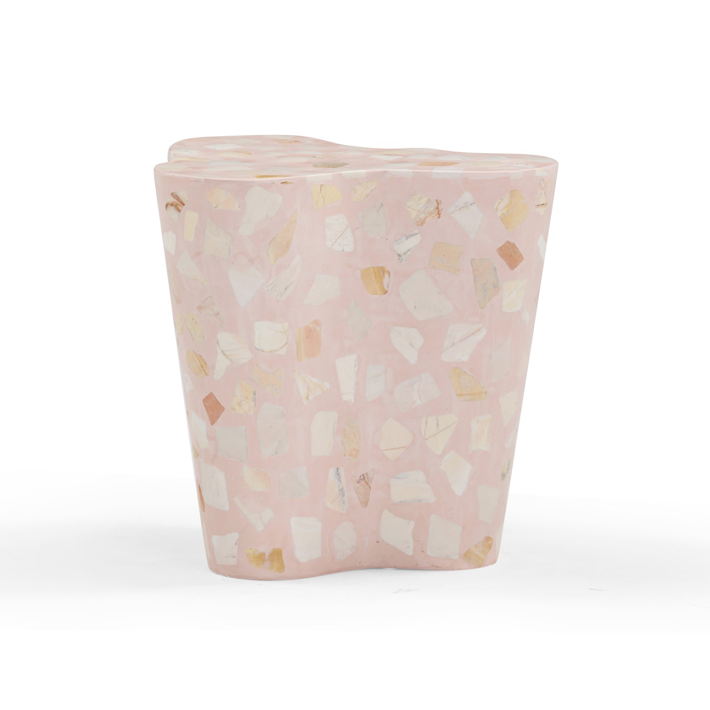 Slab Faux Terrazzo Indoor/Outdoor Side Table - Pink - Image 3