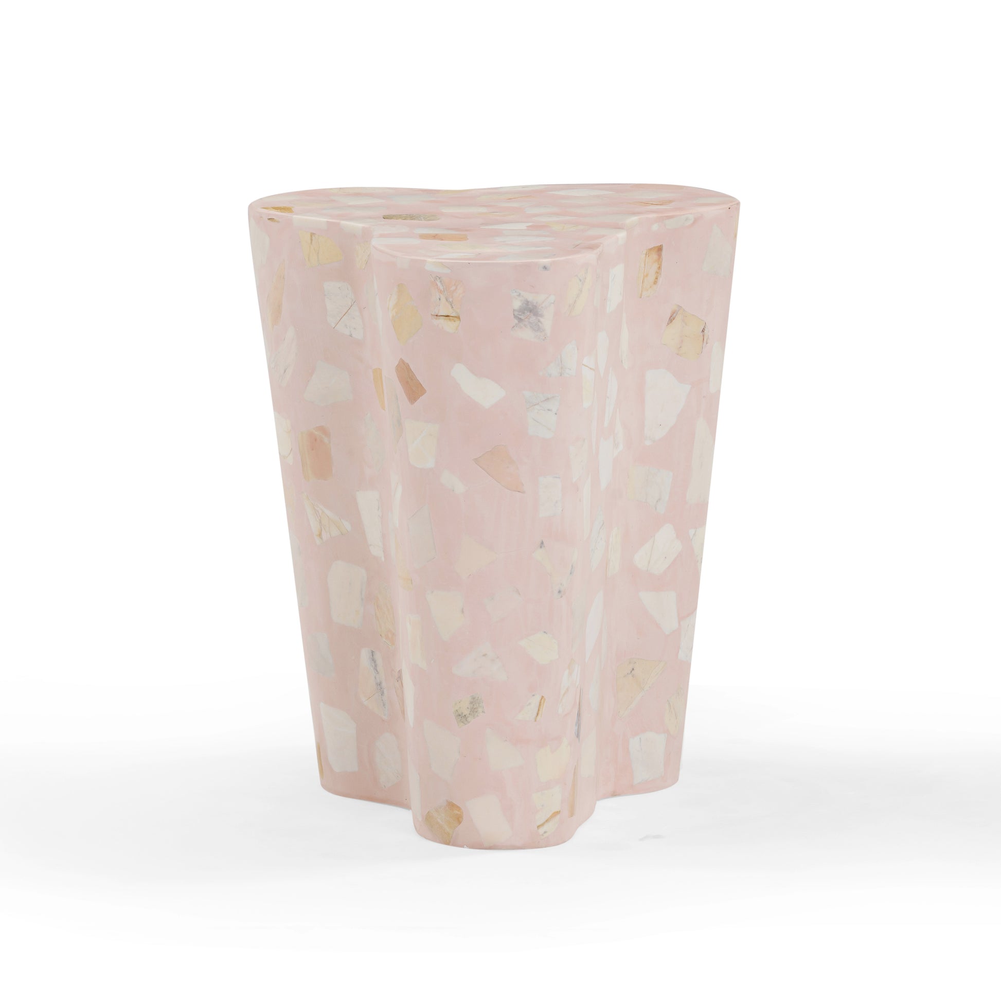 Slab Faux Terrazzo Indoor/Outdoor Side Table - Pink - Image 4