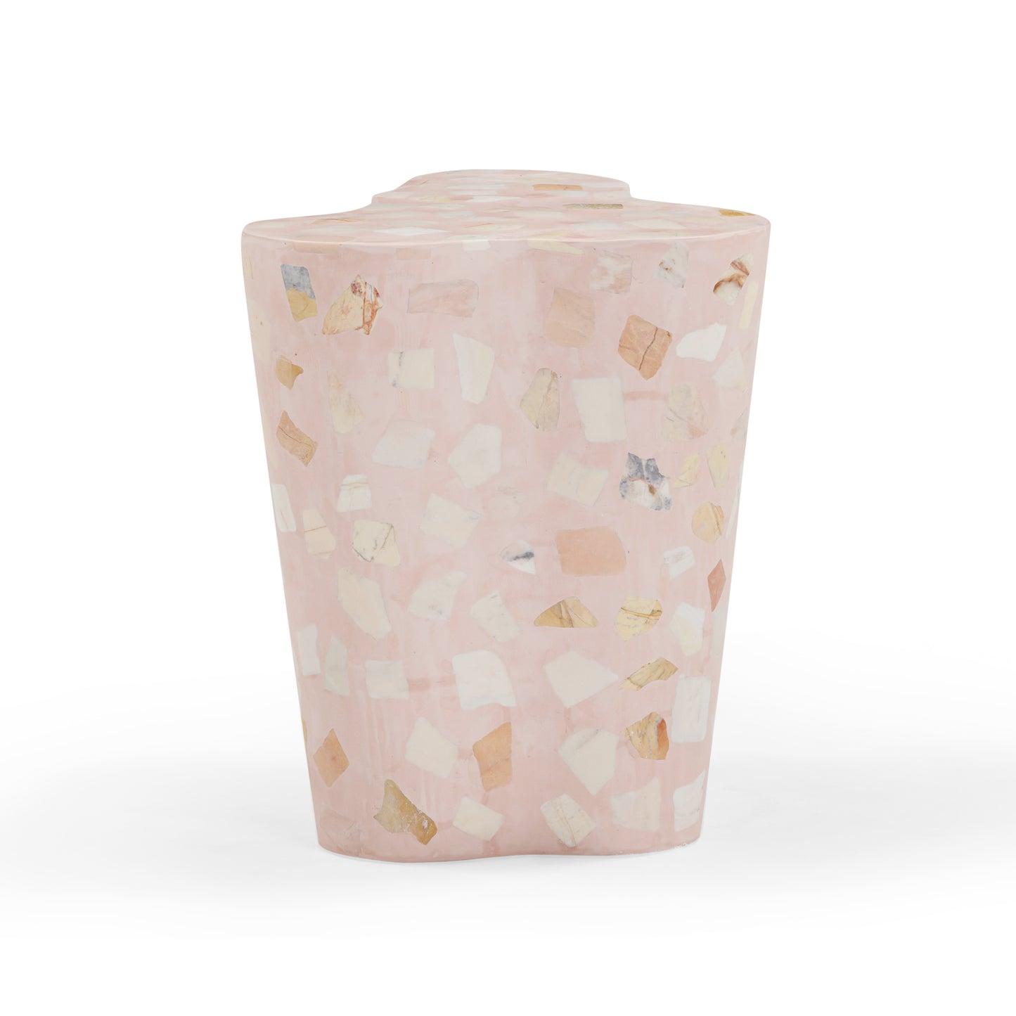 Slab Faux Terrazzo Indoor/Outdoor Side Table - Pink - Image 2
