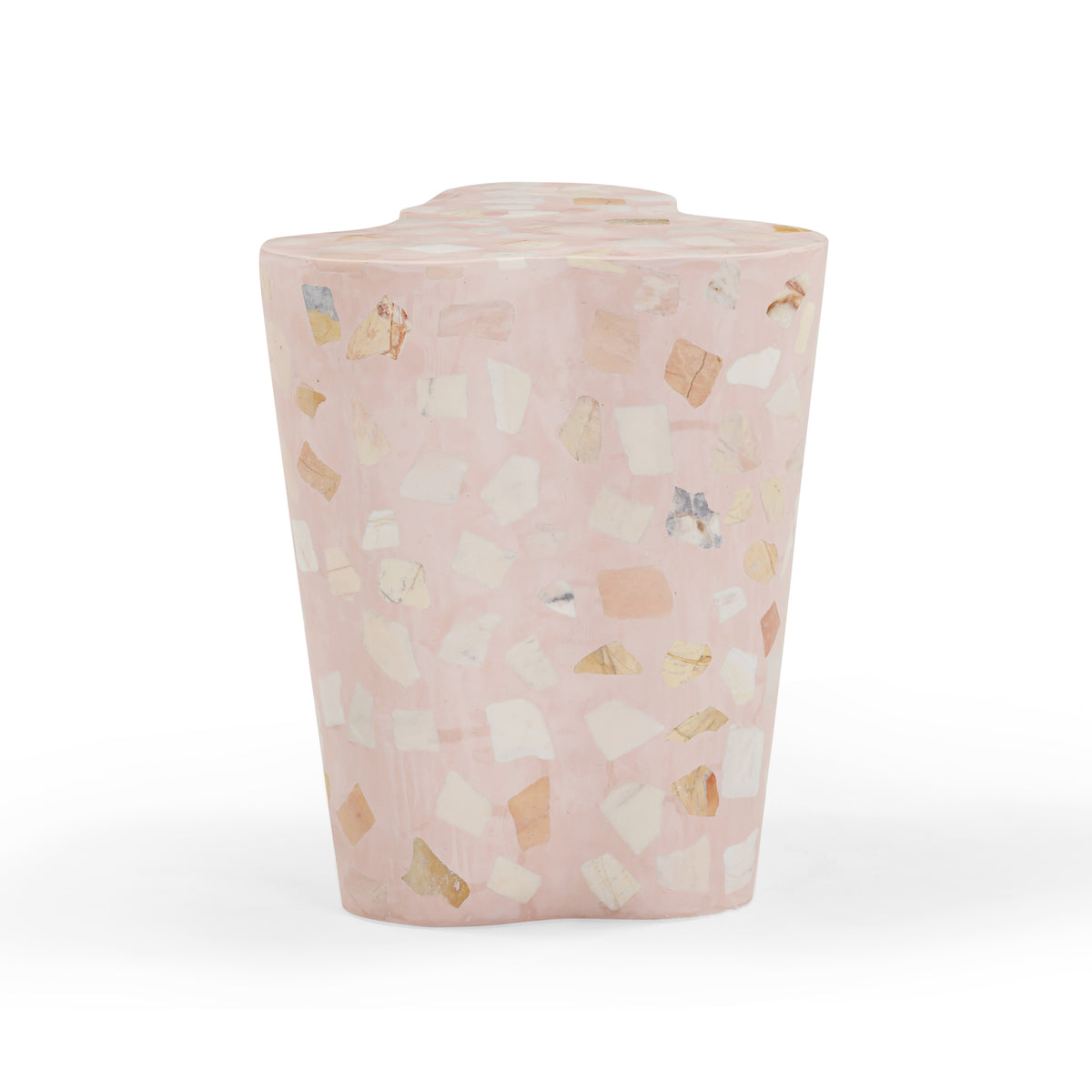 Slab Faux Terrazzo Indoor/Outdoor Side Table - Pink - Image 2