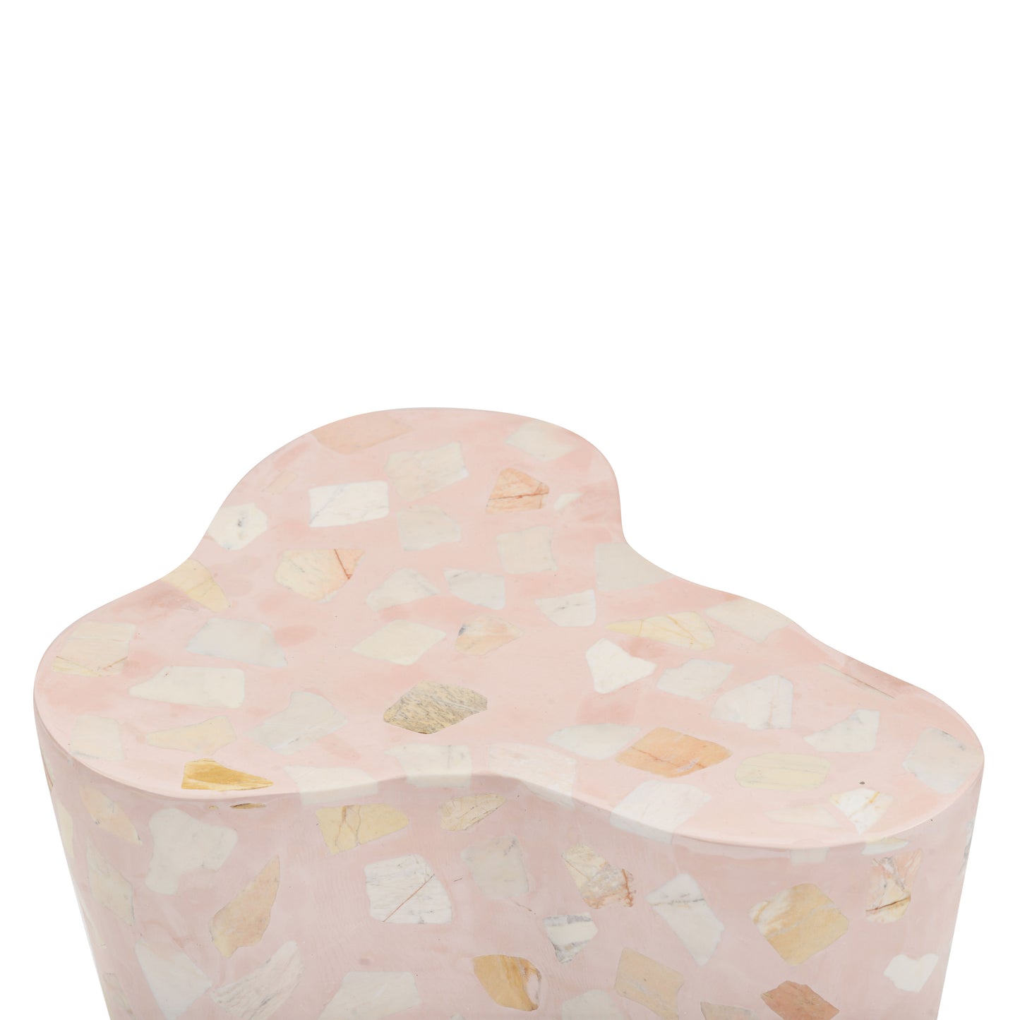 Slab Faux Terrazzo Indoor/Outdoor Side Table - Pink - Image 6