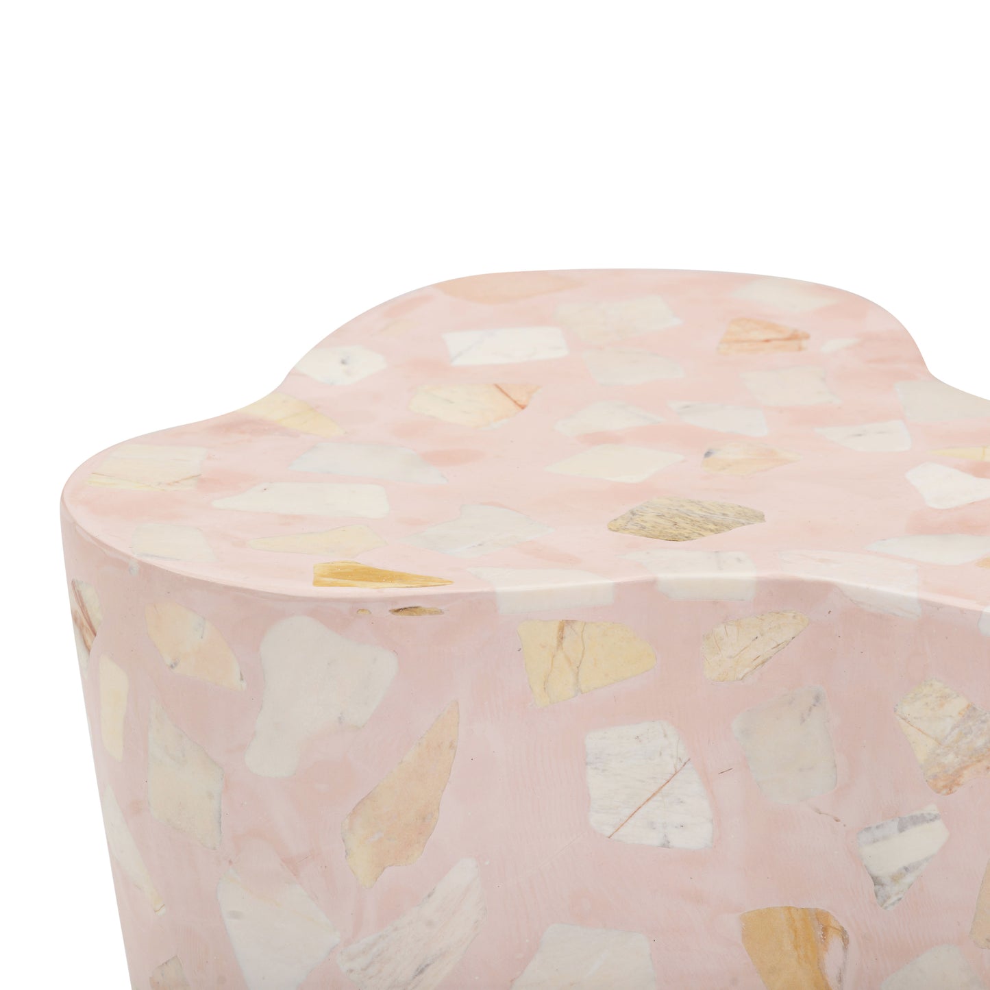 Slab Faux Terrazzo Indoor/Outdoor Side Table - Pink - Image 7