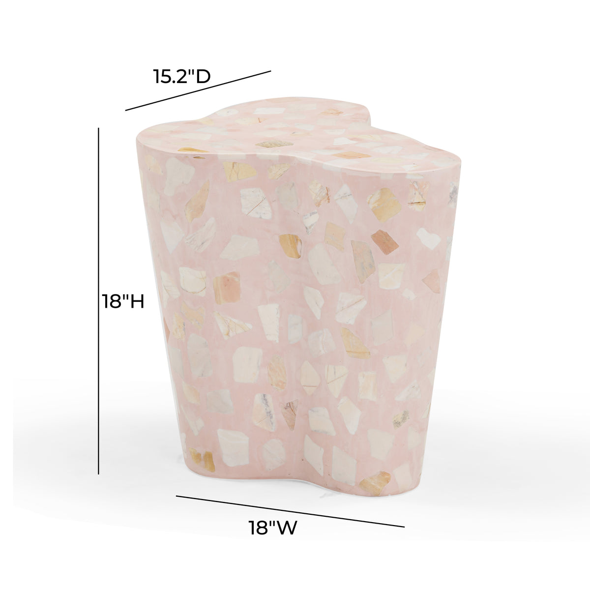 Slab Faux Terrazzo Indoor/Outdoor Side Table - Pink - Image 10