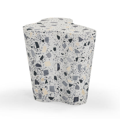 Slab Faux Terrazzo Indoor/Outdoor Side Table - Black and White - Image 1