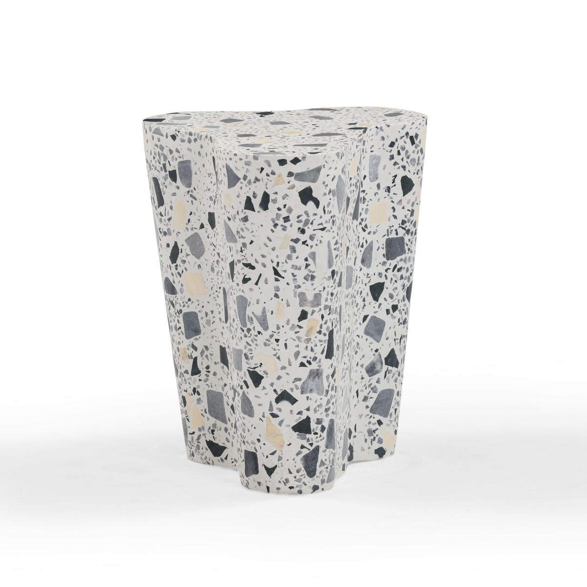 Slab Faux Terrazzo Indoor/Outdoor Side Table - Black and White - Image 3