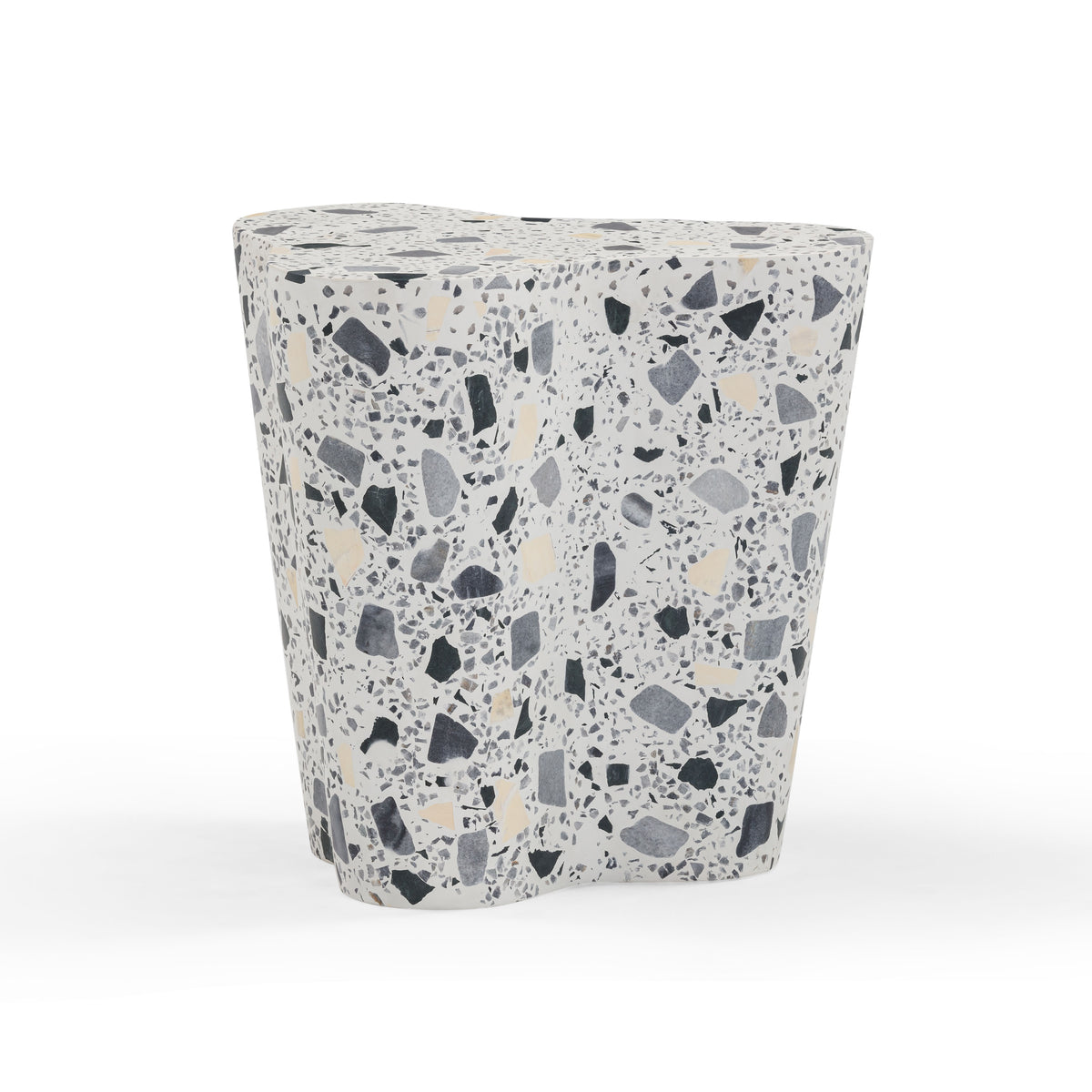 Slab Faux Terrazzo Indoor/Outdoor Side Table - Black and White - Image 4