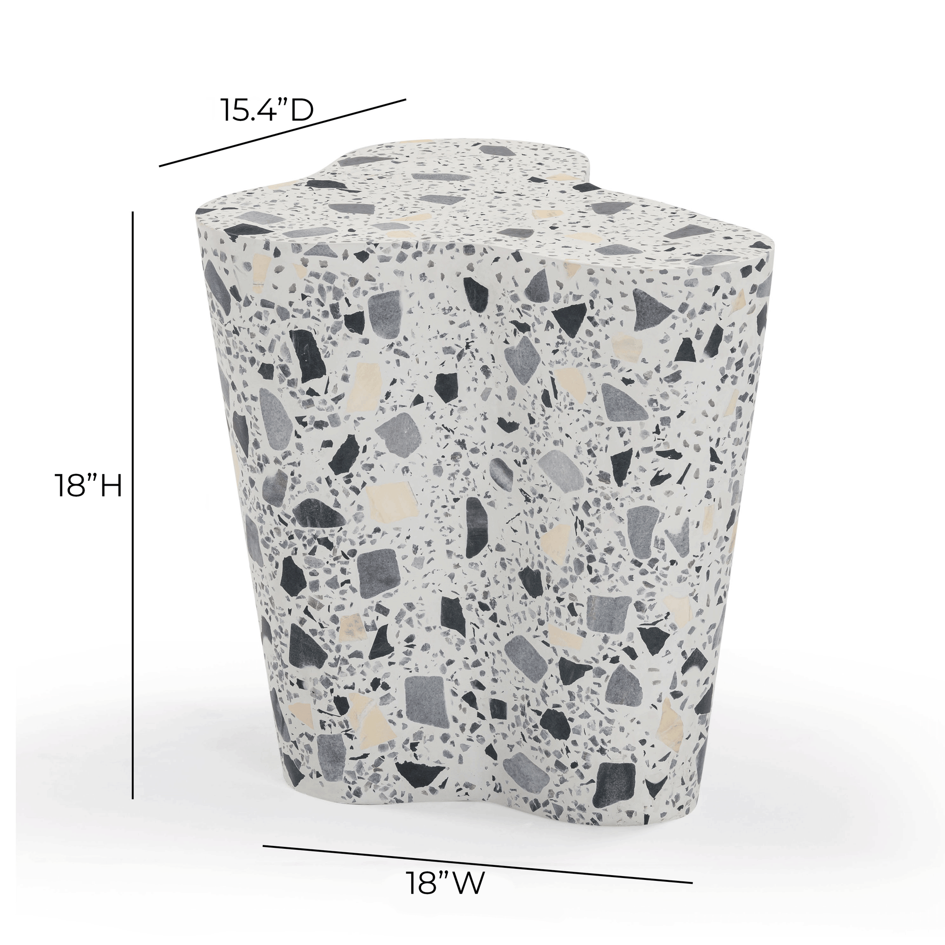 Slab Faux Terrazzo Indoor/Outdoor Side Table - Black and White - Image 6
