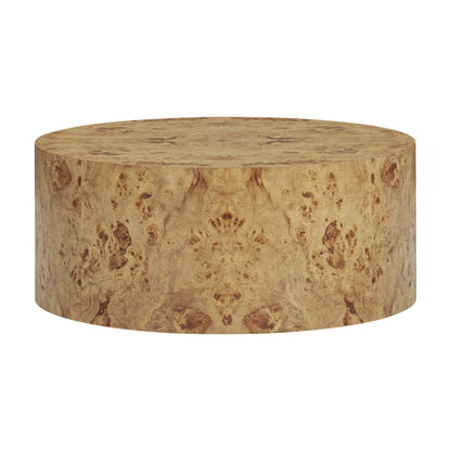 Fig 36" Natural Burl Drum Round Coffee Table - Default Title - Image 2