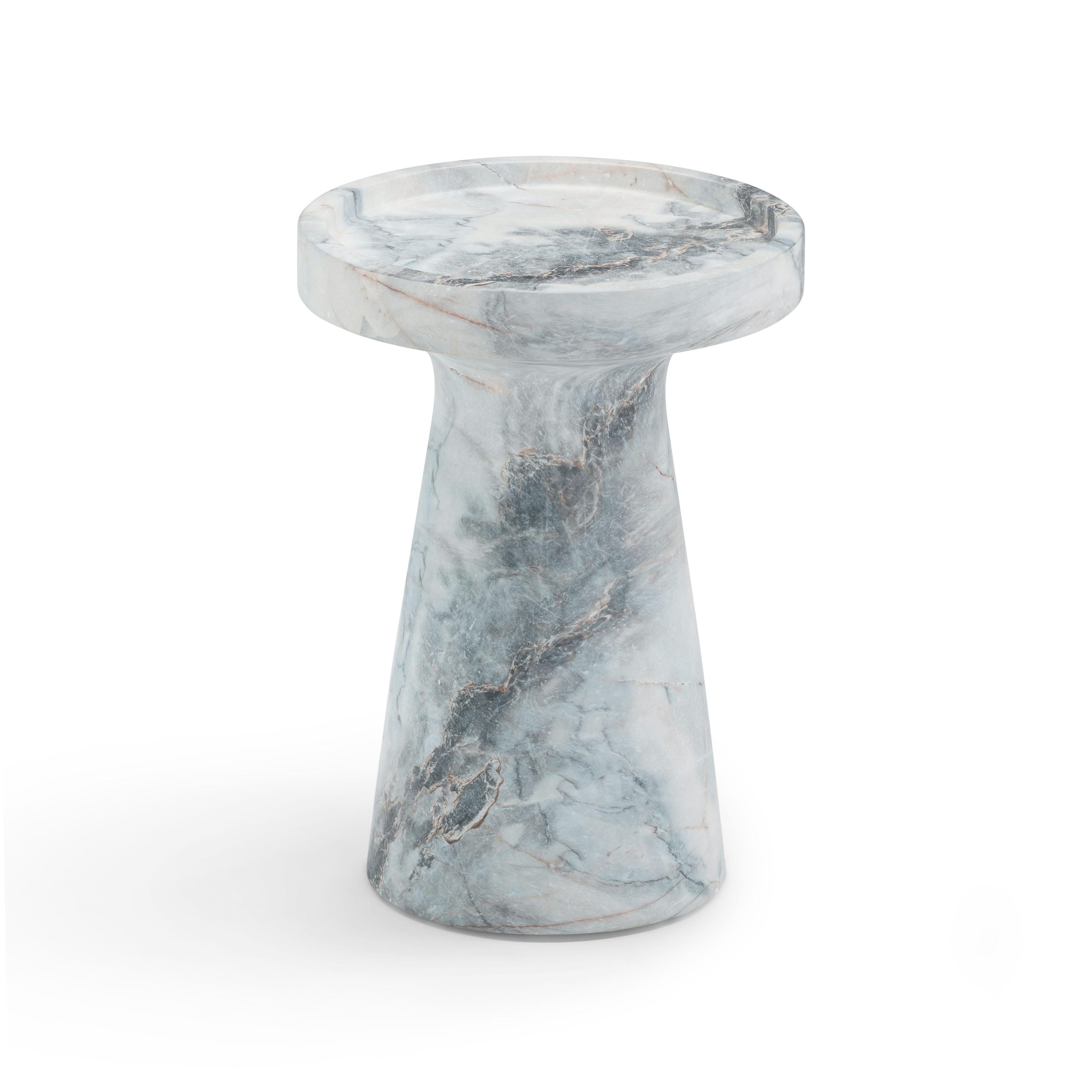 Zara Aegean Marble Indoor/Outdoor Side Table | TOV Furniture
