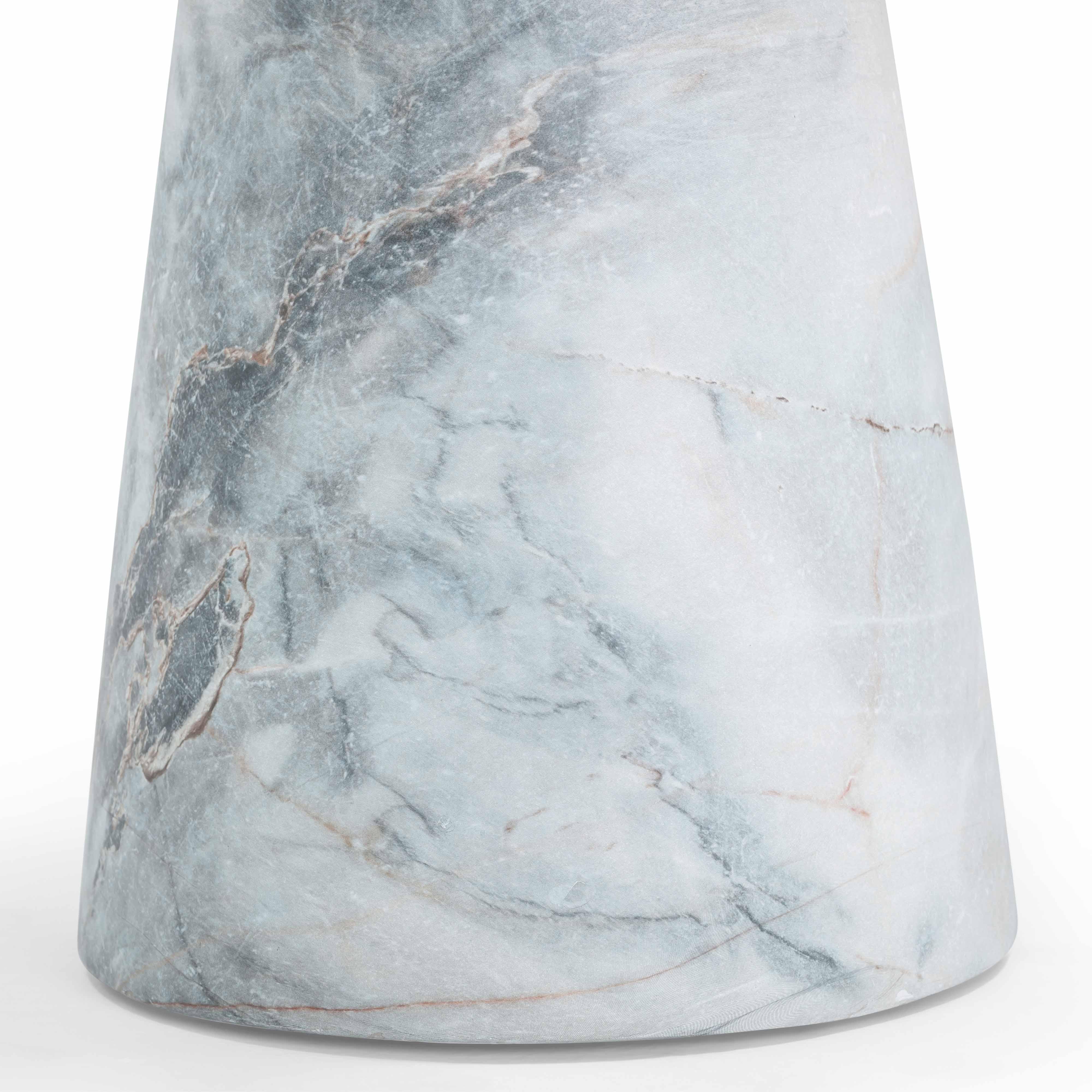 Zara Aegean Marble Indoor/Outdoor Side Table | TOV Furniture