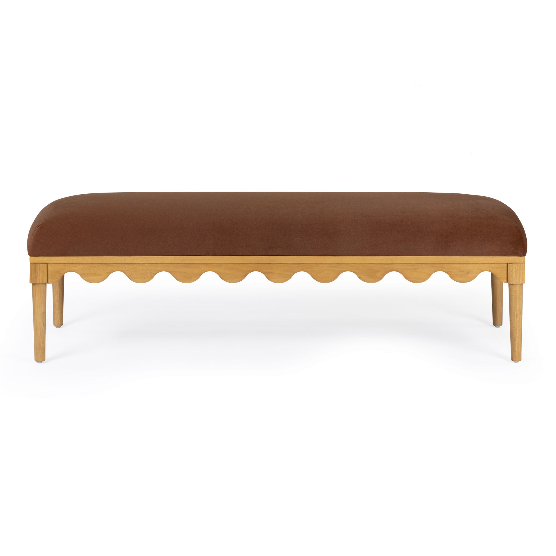 Oodle 56.5" Performance Vegan Mohair Bench - Bronze / Natural Ash - Image 1