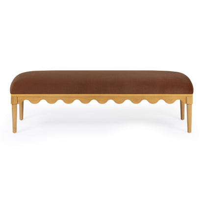 Oodle 56.5" Performance Vegan Mohair Bench - Bronze / Natural Ash - Image 1