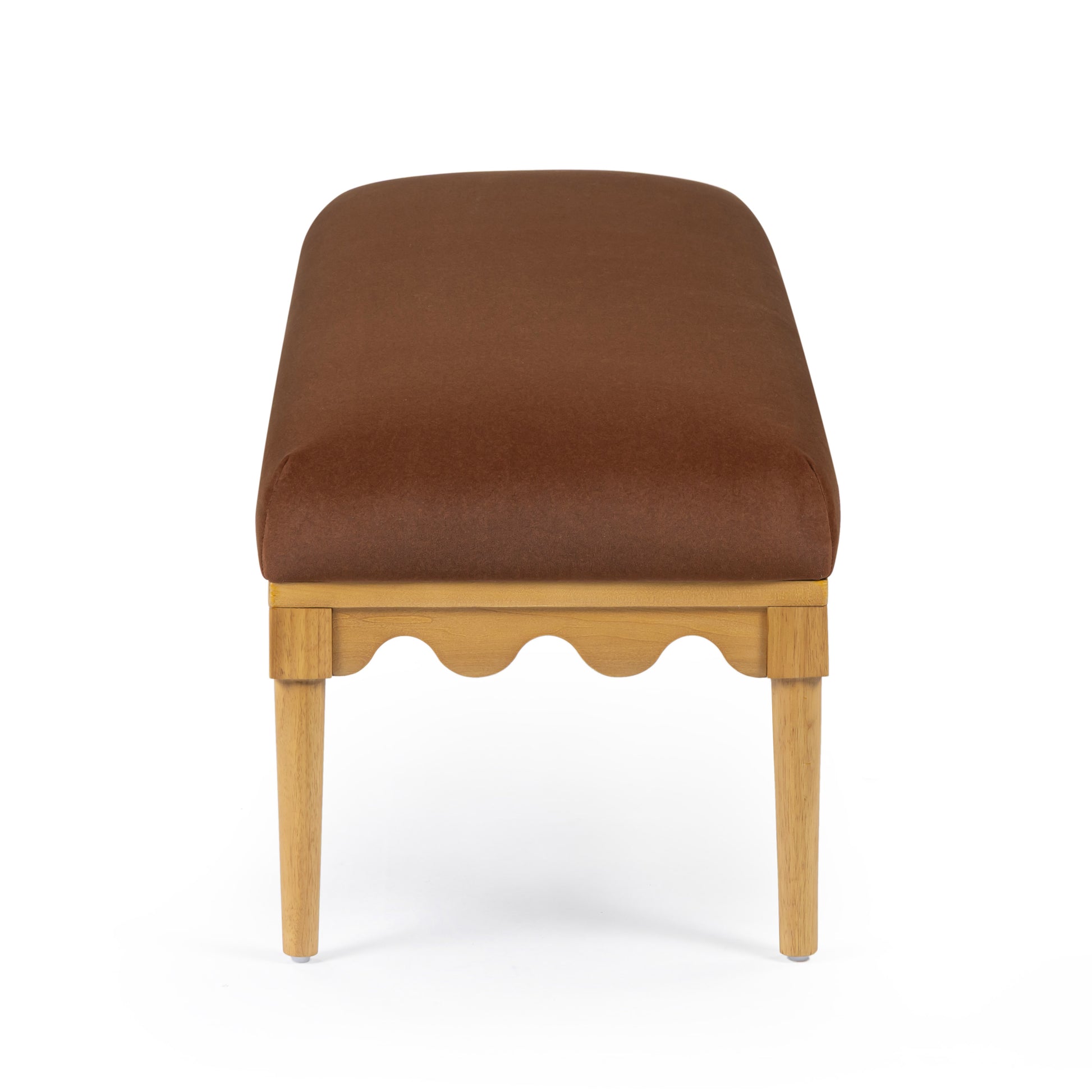 Oodle 56.5" Performance Vegan Mohair Bench - Bronze / Natural Ash - Image 5