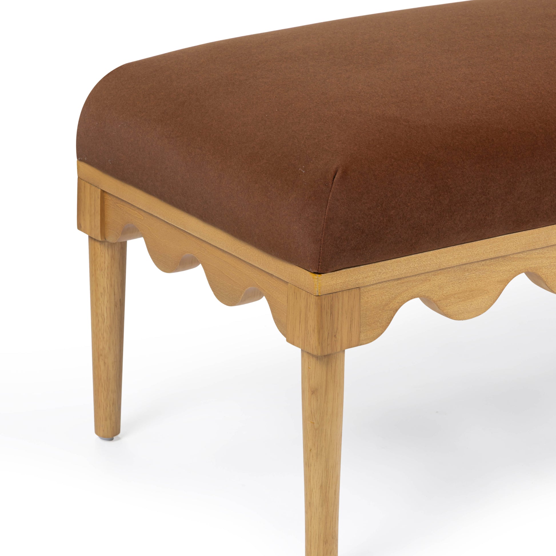 Oodle 56.5" Performance Vegan Mohair Bench - Bronze / Natural Ash - Image 4