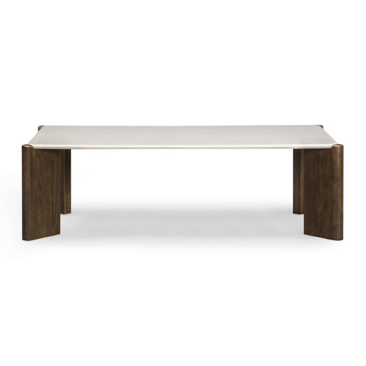 Restis 52" Cream Quartz Rectangular Coffee Table - Image 1