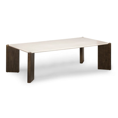 Restis 52" Cream Quartz Rectangular Coffee Table - Default Title - Image 2