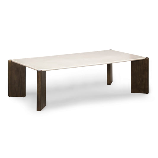 Restis 52" Cream Quartz Rectangular Coffee Table - Image 1