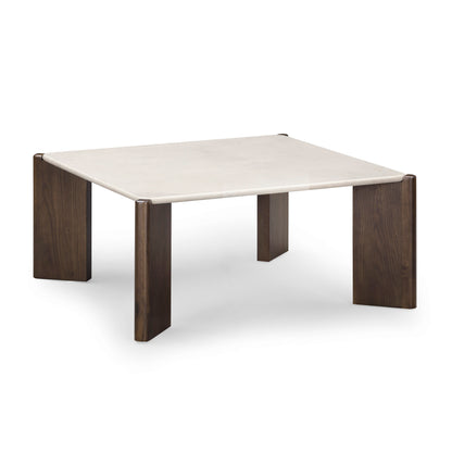 Restis 33.5" Cream Quartz Square Coffee Table - Default Title - Image 2
