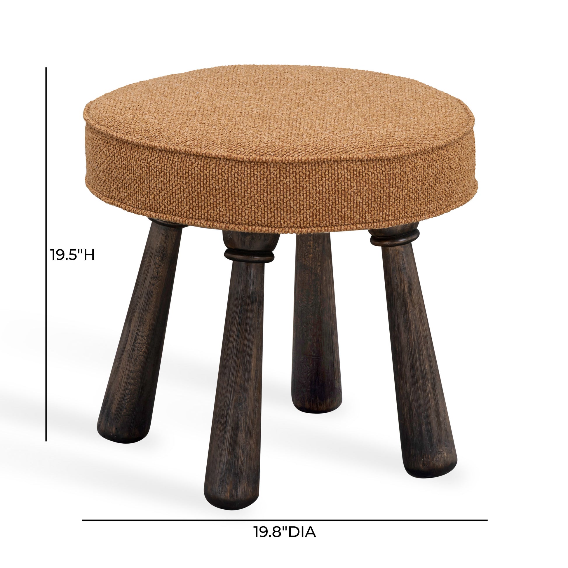 Pookie Performance Boucle Accent Stool - Golden Brown - Image 8
