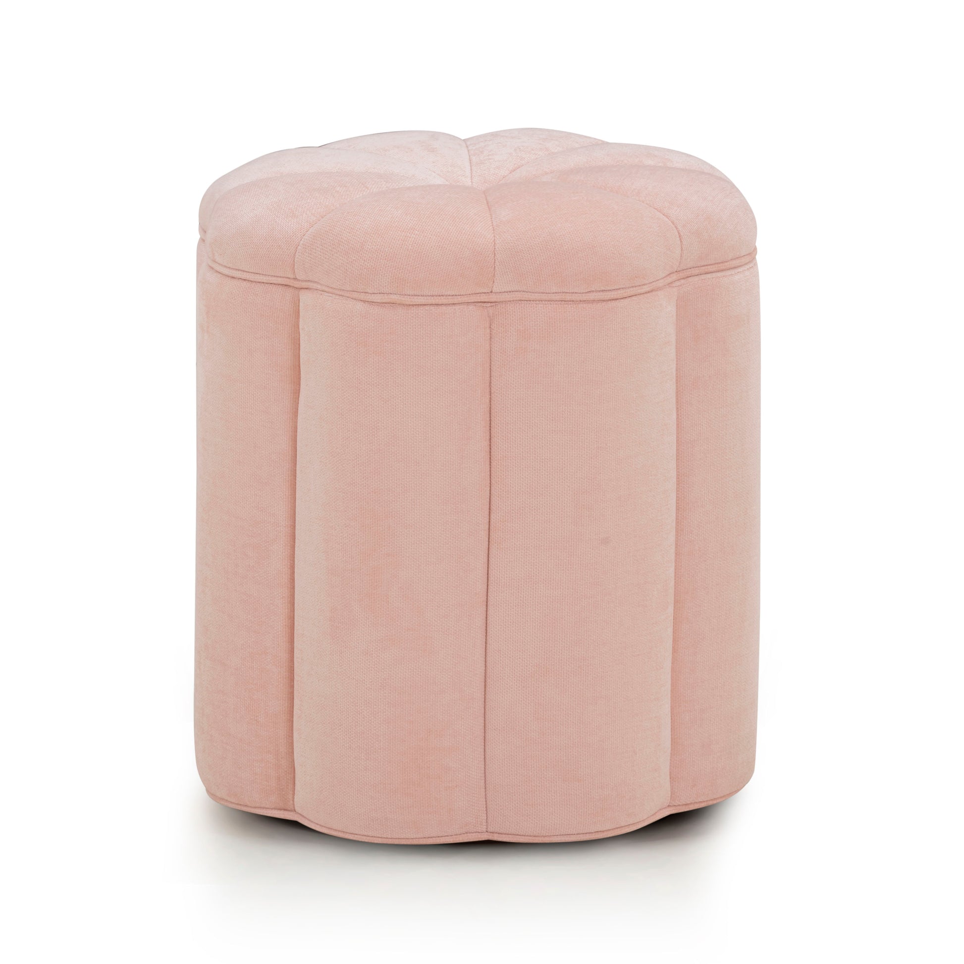 Fleur Textured Performance Velvet Storage Ottoman - Pink - Image 1