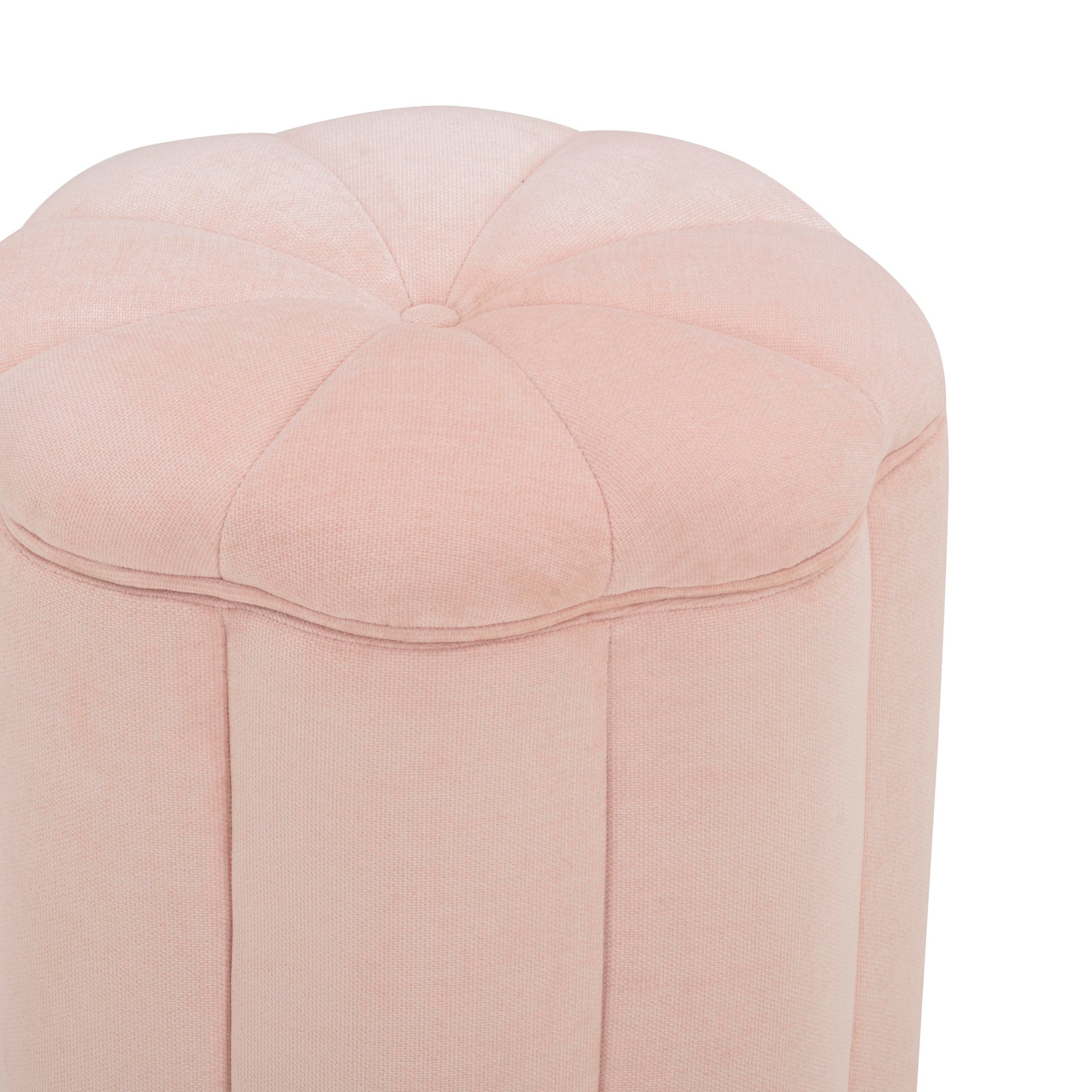 Fleur Textured Performance Velvet Storage Ottoman - Pink - Image 4