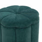 Fleur Textured Performance Velvet Storage Ottoman - Peacock - Image 4