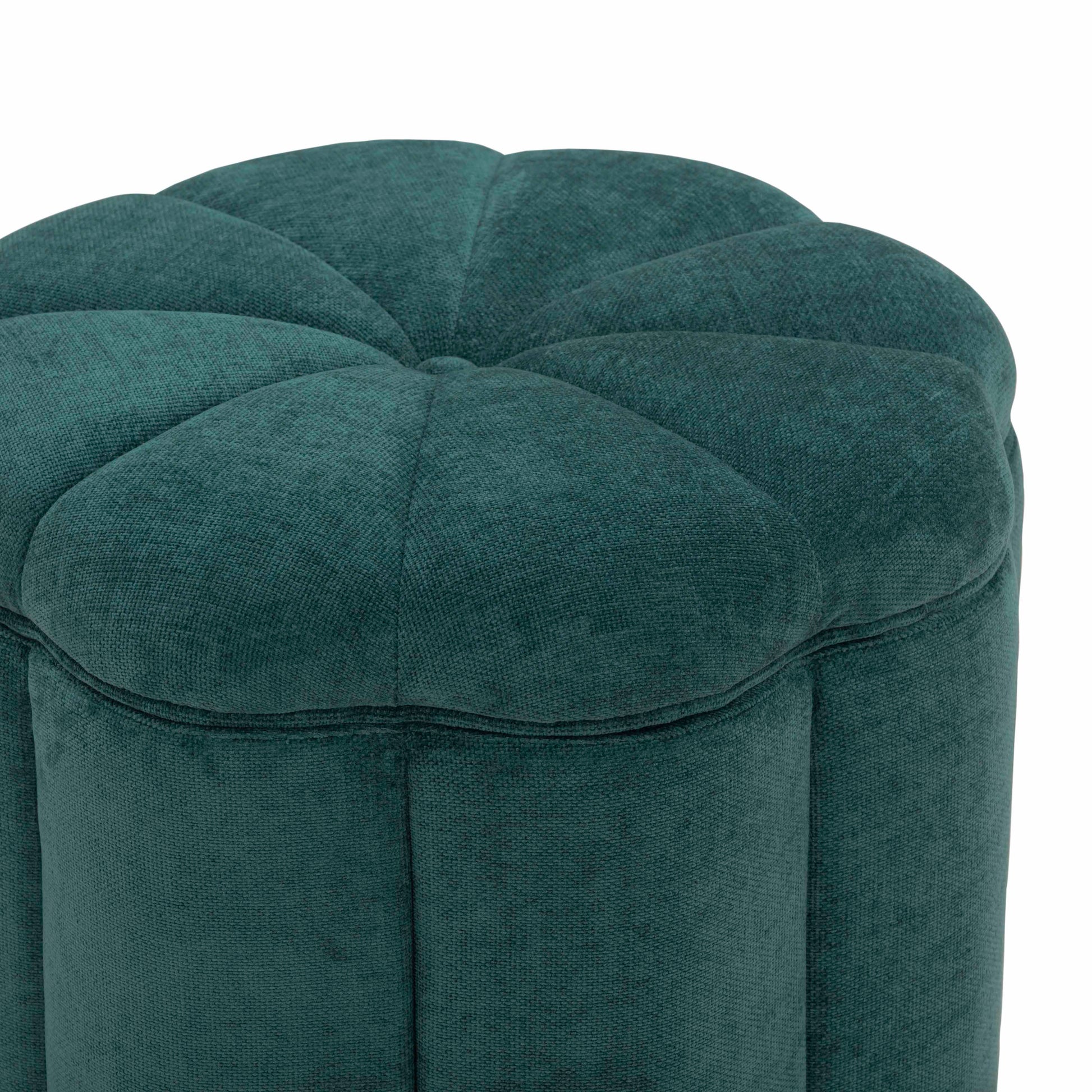 Fleur Textured Performance Velvet Storage Ottoman - Peacock - Image 4