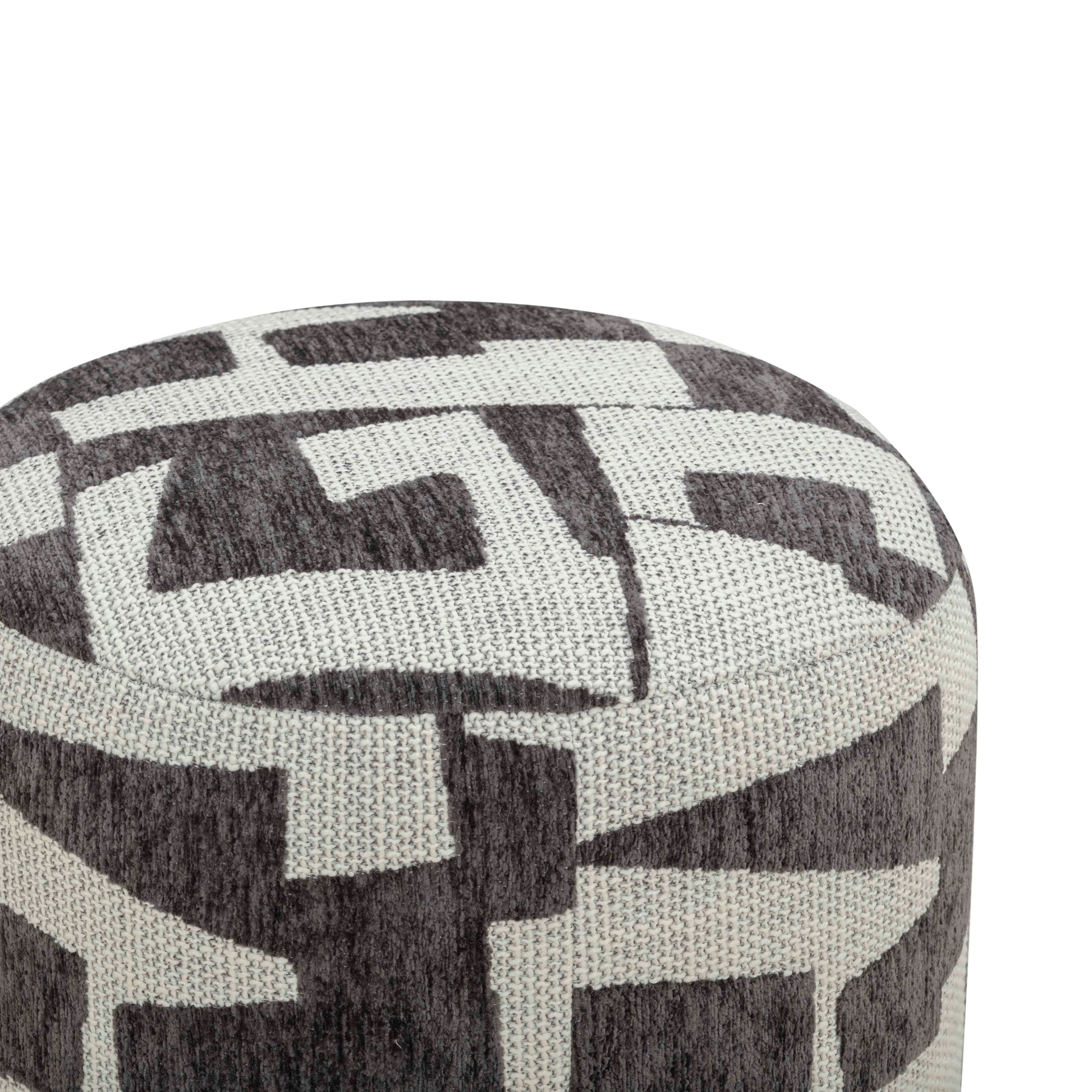Bisou Performance Jacquard Ottoman - Black - Image 3