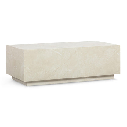 Romy 47" Rectangular Coffee Table - Faux Travertine - Image 1