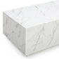 Romy 47" Rectangular Coffee Table - White Marble - Image 5