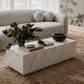 Romy 47" Rectangular Coffee Table - White Marble - Image 2