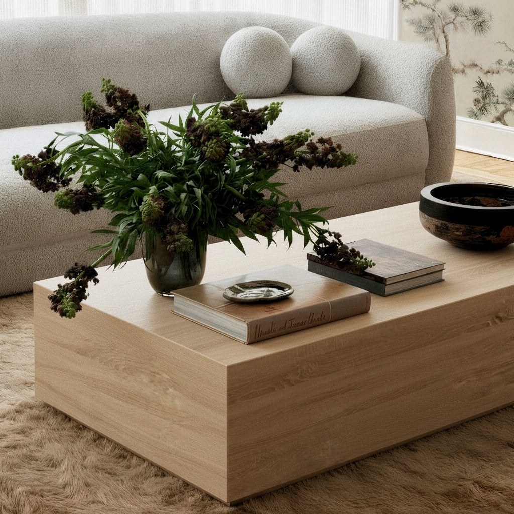 Romy 47" Rectangular Coffee Table - Faux Wood - Image 2