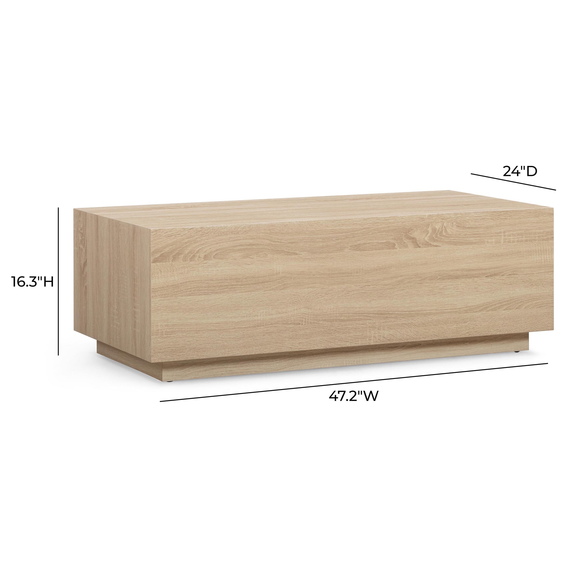 Romy 47" Rectangular Coffee Table - Faux Wood - Image 7