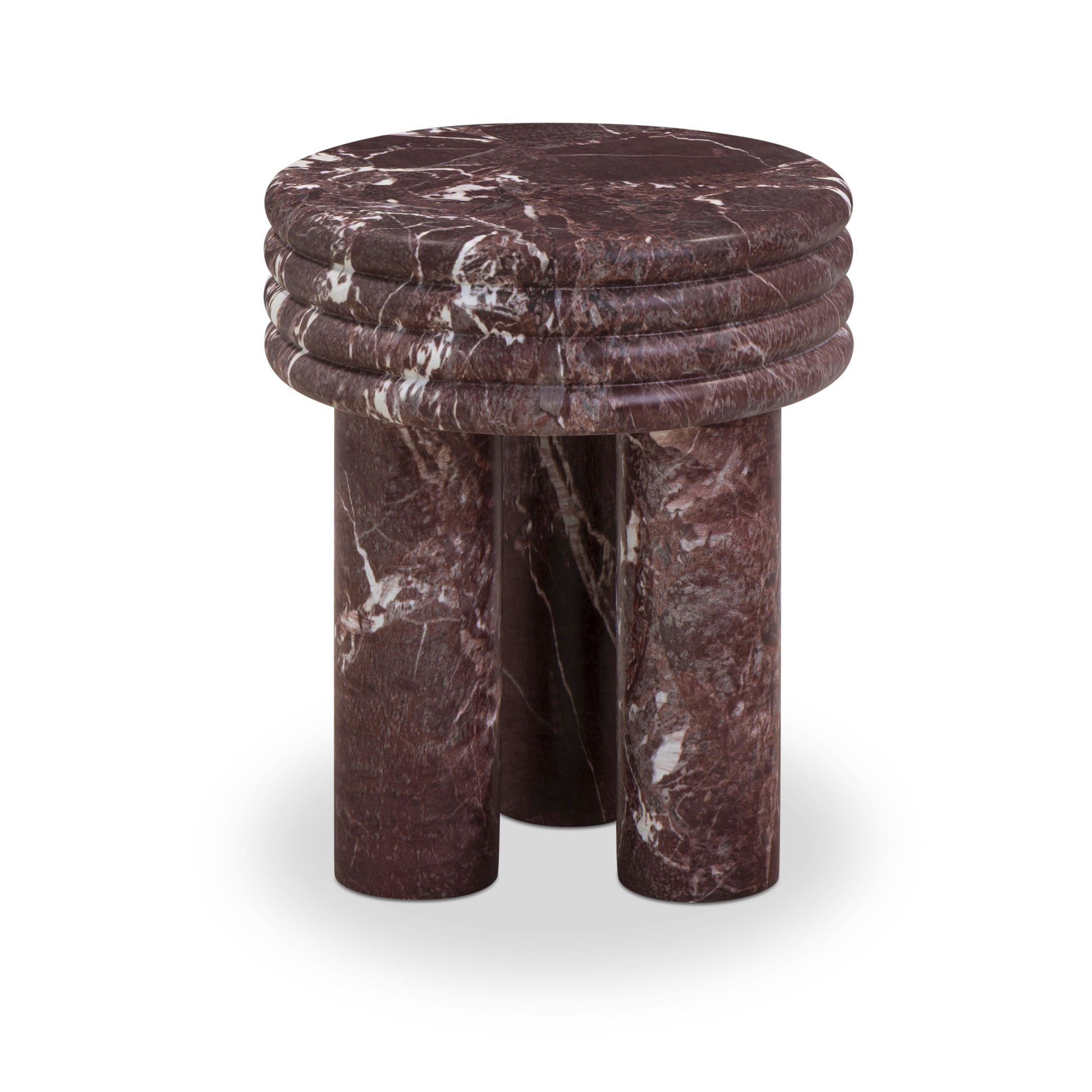Delta Concrete Indoor/Outdoor Round Side Table - Red Levanto - Image 3