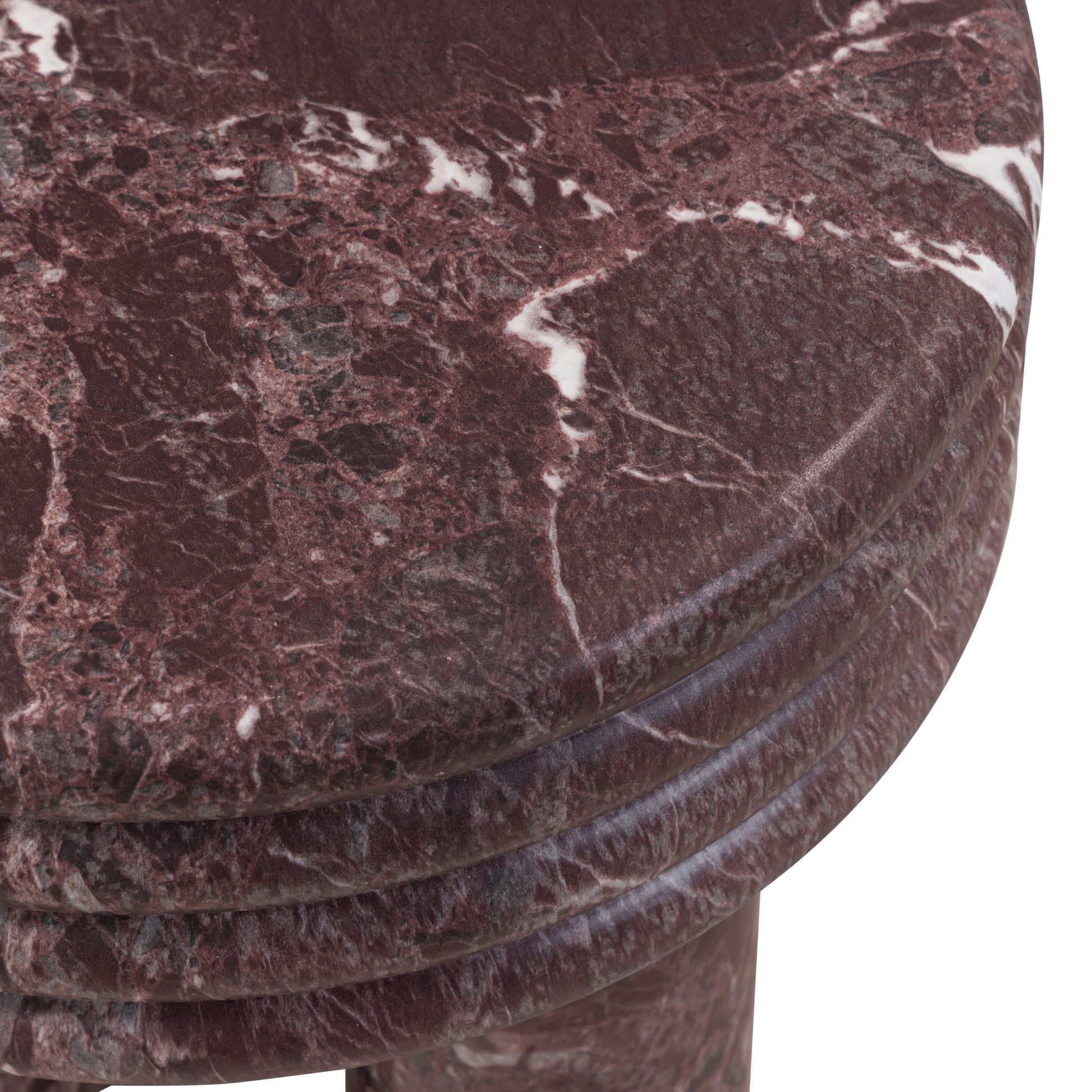 Delta Concrete Indoor/Outdoor Round Side Table - Red Levanto - Image 4