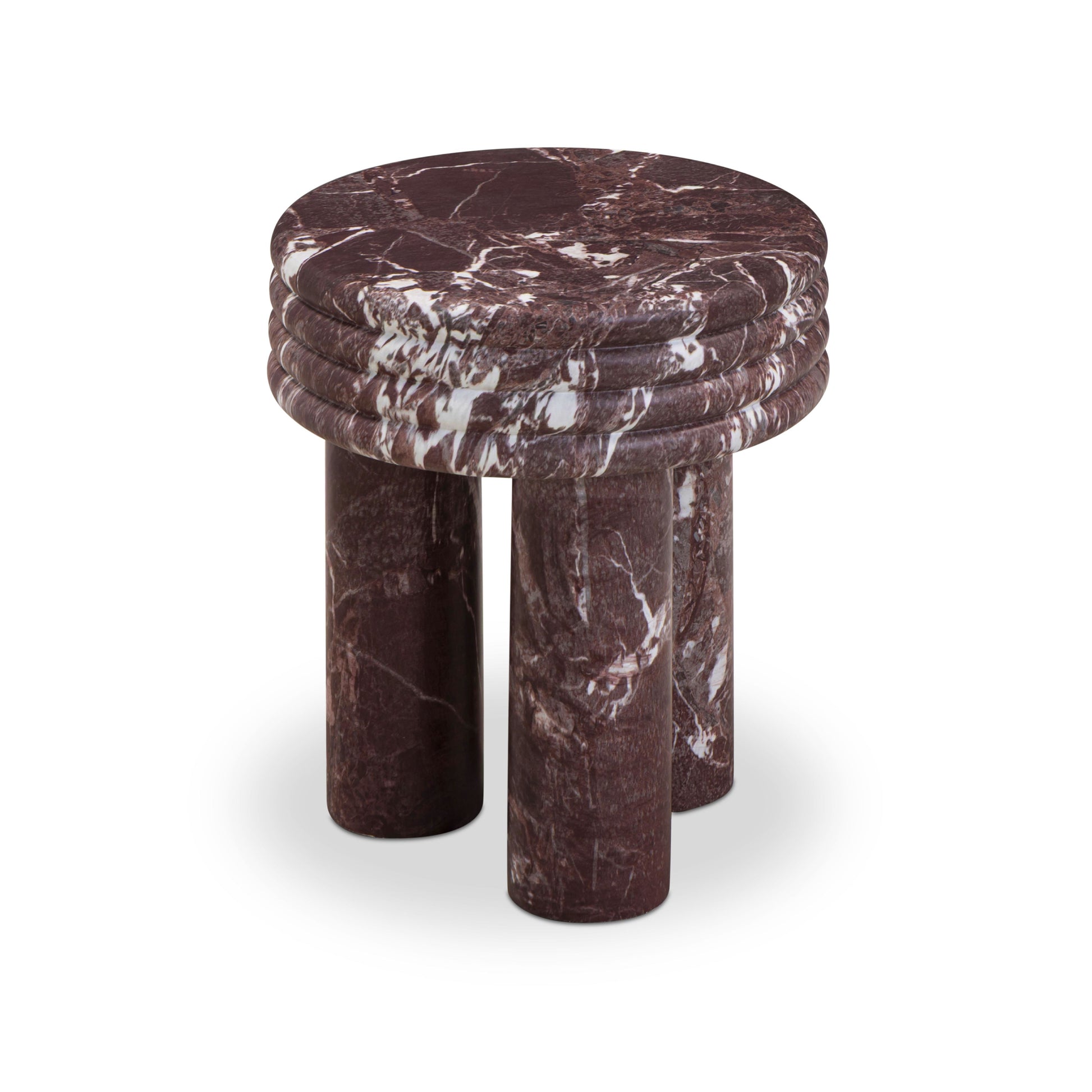 Delta Concrete Indoor/Outdoor Round Side Table - Red Levanto - Image 5