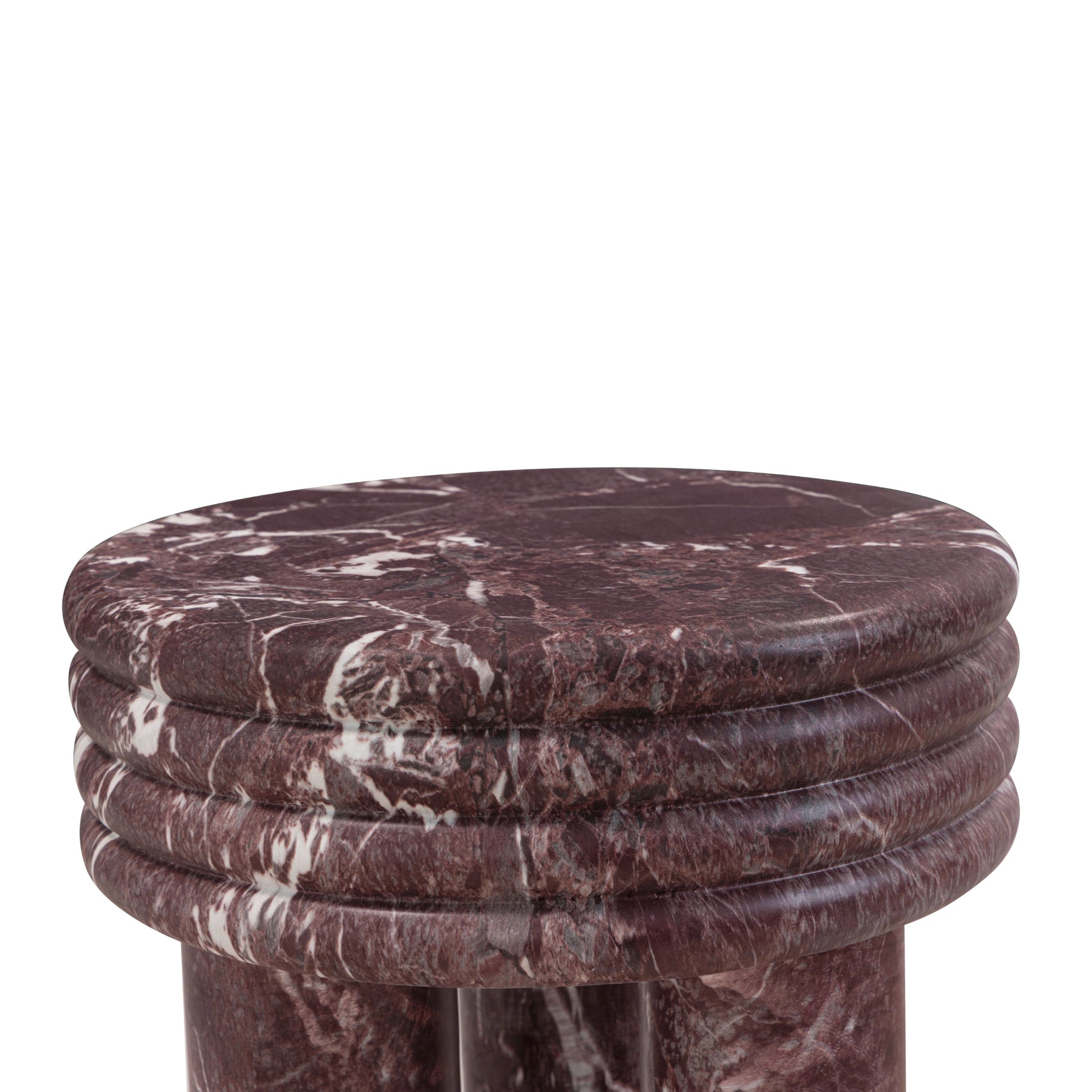 Delta Concrete Indoor/Outdoor Round Side Table - Red Levanto - Image 6