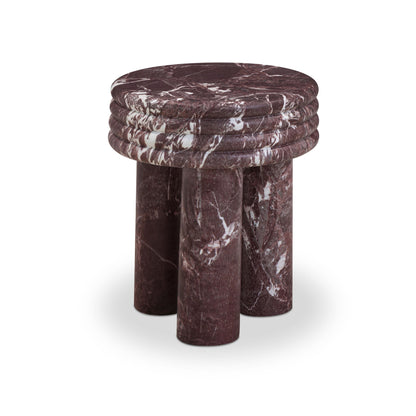 Delta Concrete Indoor/Outdoor Round Side Table - Red Levanto - Image 1