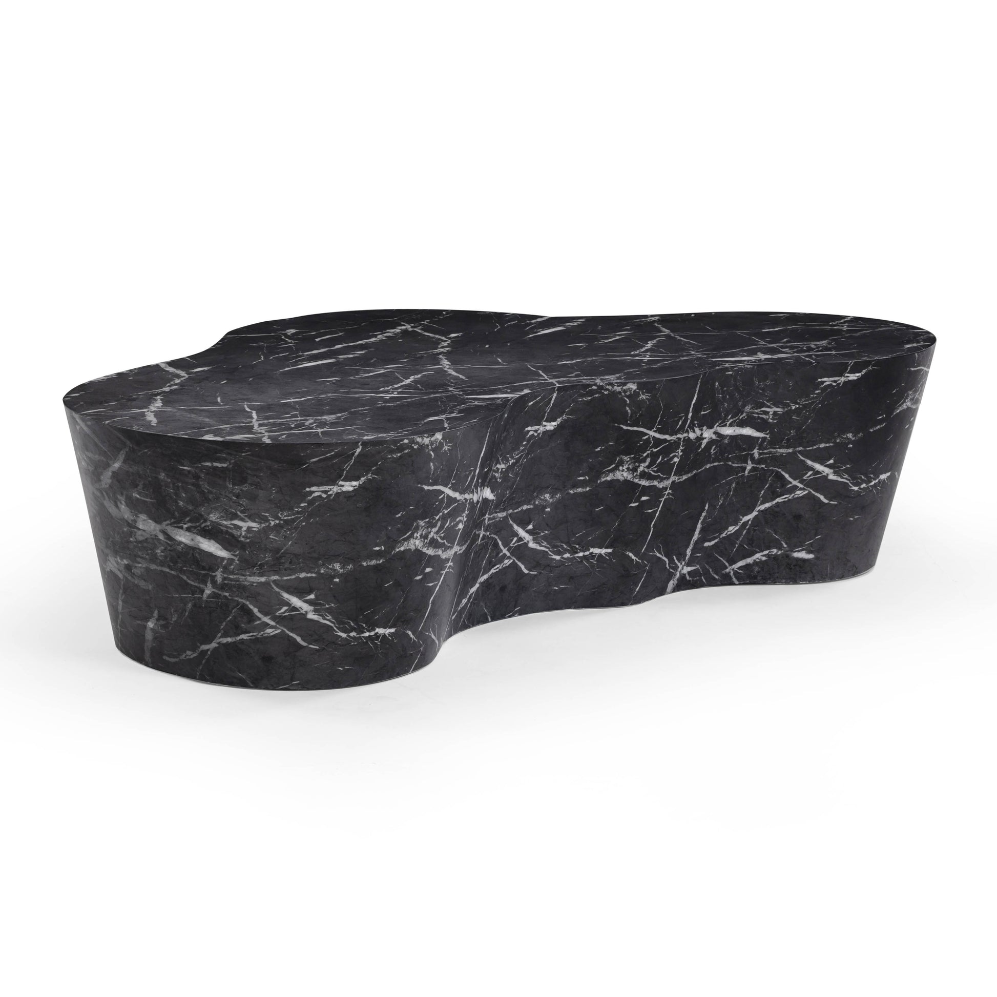 Slab 59" Concrete Indoor/Outdoor Coffee Table - Black Marble - Image 1