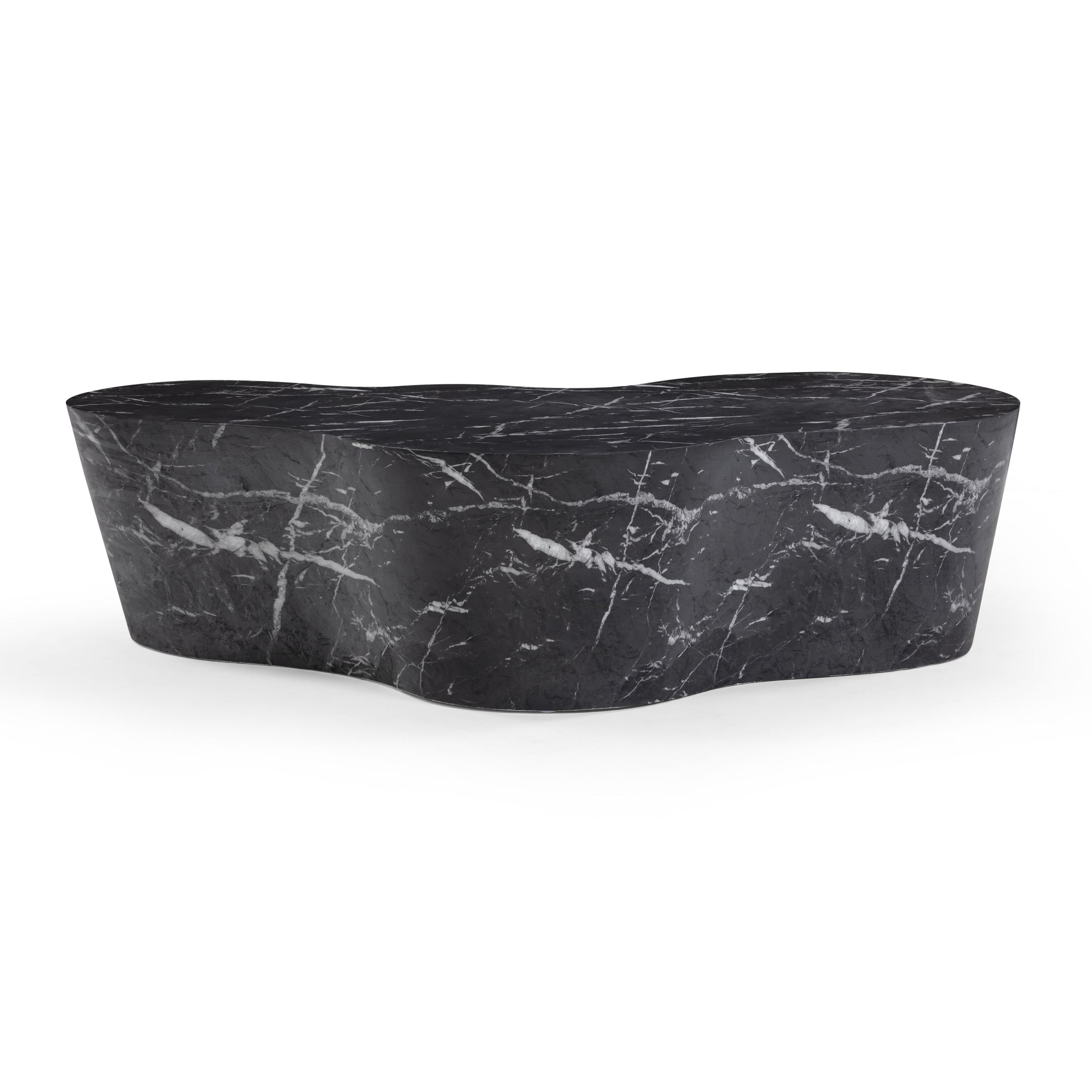 Slab 59" Concrete Indoor/Outdoor Coffee Table - Black Marble - Image 3